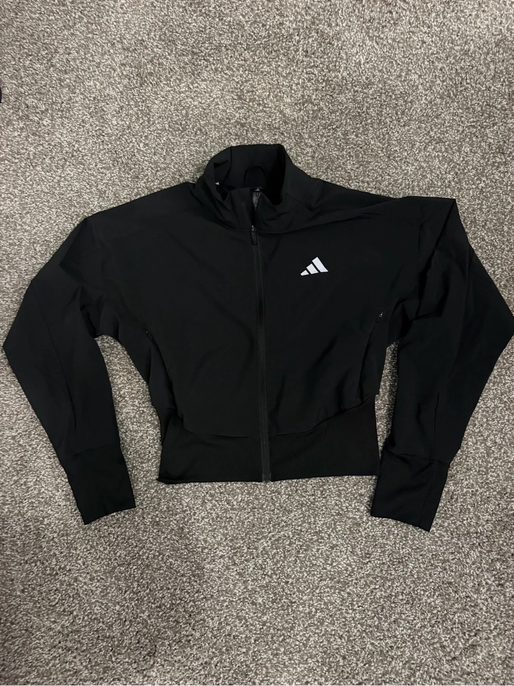 adidas Women's Black Full-Zip Bomber Jacket with Logo